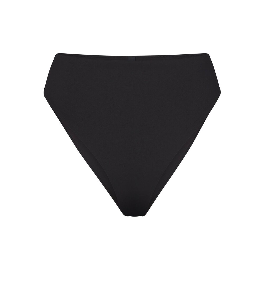 Skims High Waisted High Leg Pull-On Black Bikini Bottom